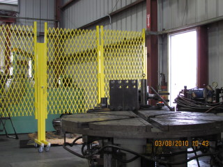 elevated safety barriers guarding equipment