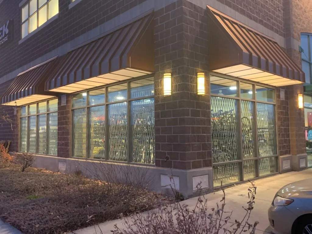 retail business secured at night